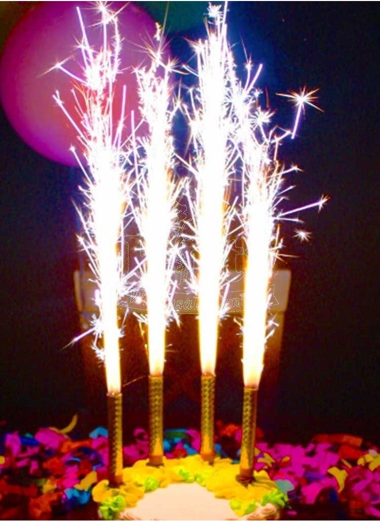 General - (10  centimeters) 6 pcs Pack Sparkling Candles Fountain Birthday Sparkler Candles Wedding Birthday Cake Fireworks – 10 cm (L) - Image 1