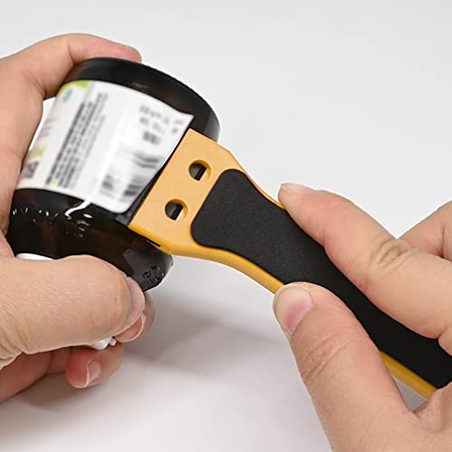 EHDIS 2pcs Plastic Razor Scraper 6-inch Long Handle Adhesive Remover Tool with 100 Double-Edge Blades for Window Tint Vinyl Scraper Decal Sticker Glue Remover (yellow) - Image 4