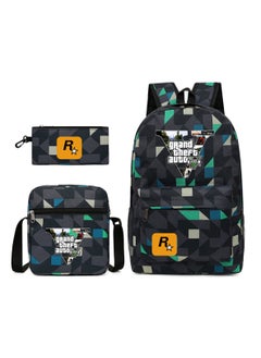 GTA Grand Theft Auto Children Backpack Daypack Schoolbag Teen Boys Girls School Book bag with Lunch Box Pen Case 3 in 1
