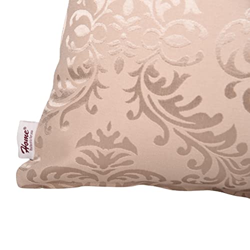 Home - The Best is for You Designer Self Design Cotton 275 TC Cushion Covers | Pack of 2 (Gold_Damask, 24X24 Inch) - Image 5