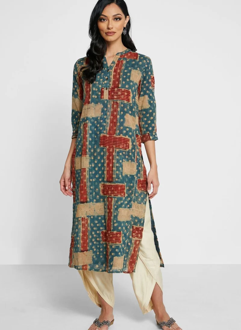 Fabindia Cotton Printed Long Kurta