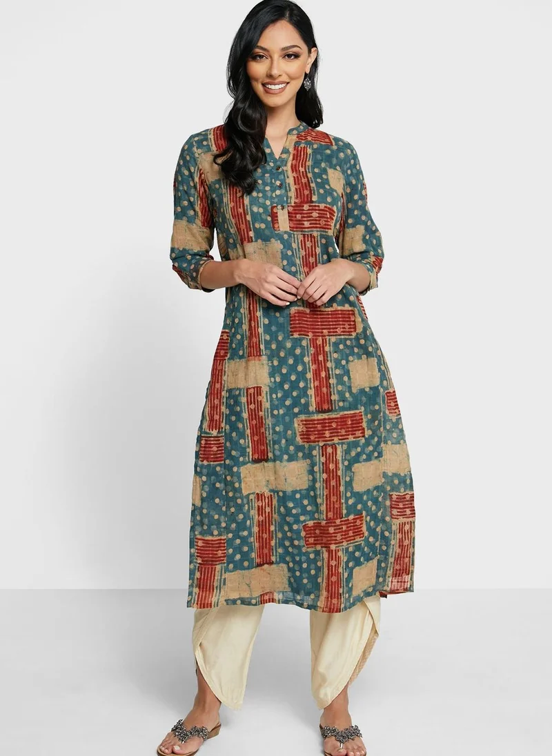 Fabindia Cotton Printed Long Kurta