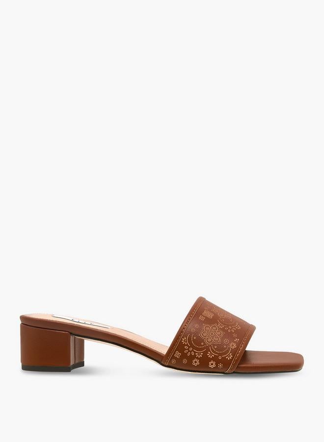 ELLE Women Printed Block Heel Sandals - Image 1