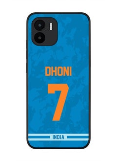 Rugged Black Edge Case for Xiaomi Redmi A1, Slim fit Soft Case Flexible Rubber Edges Thin Cover - Player Name - MS Dhoni, Jersey Number- 7