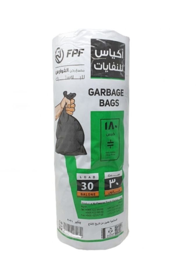 FPF Garbage Bags, Heavy Roll, Load 30 Galone / 180 Bags