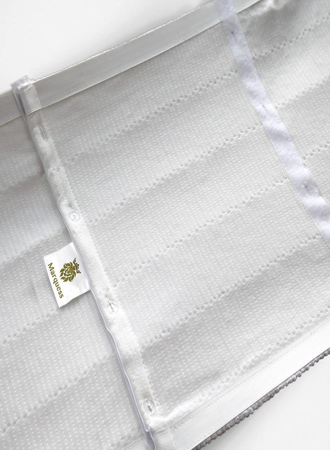 Marquess Box Spring Cover-Wrap Around Elastic.Vertical Stripe Pattern Bed Skirt Alternative.15’’Drop Length((White, King) - Image 5