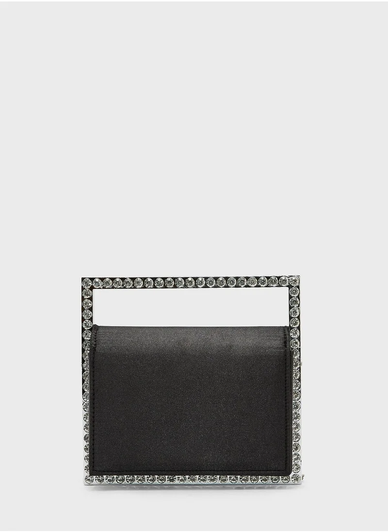 نمشي x Jewelled Frame Square Clutch Bag