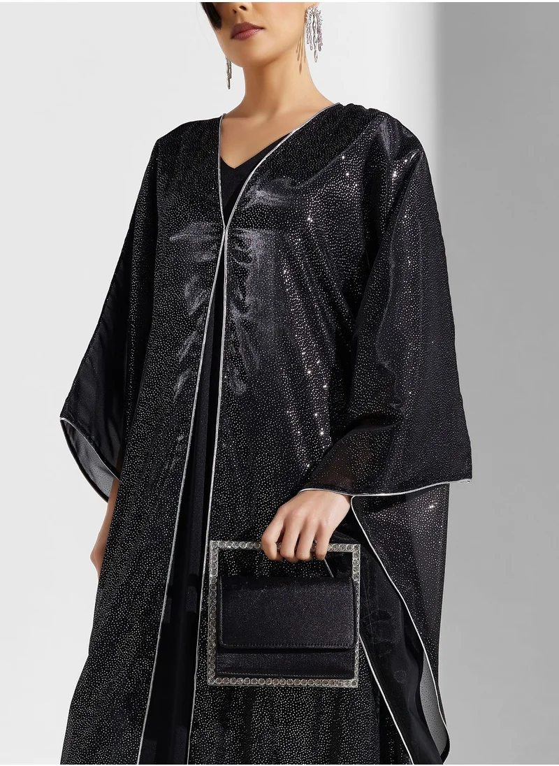 نمشي x Jewelled Frame Square Clutch Bag