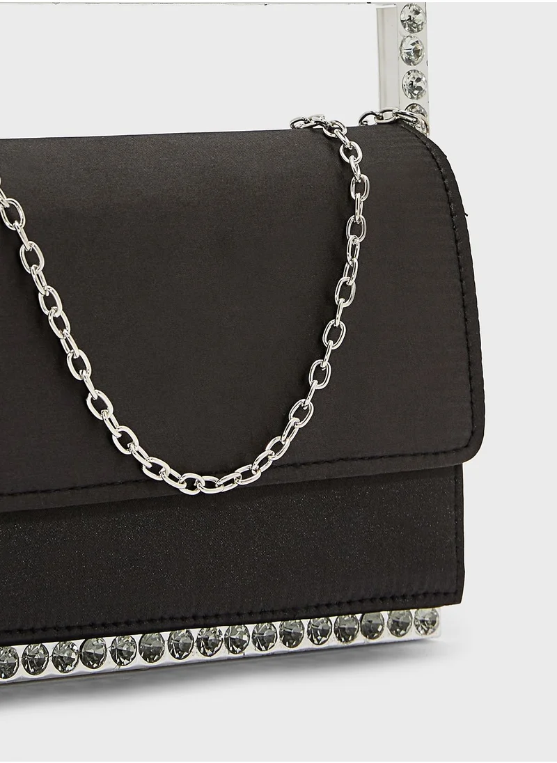 نمشي x Jewelled Frame Square Clutch Bag