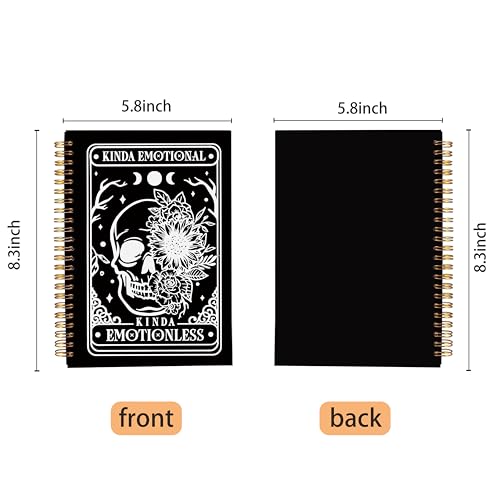 Ecezatik Floral Skull Notebook, Goth Gothic Notebook Journal, Witchy Journal, Goth Office Supplies, Spiral Notebook 5.5x8.3, Kinda Emotion Kinds Emotionless - Image 5