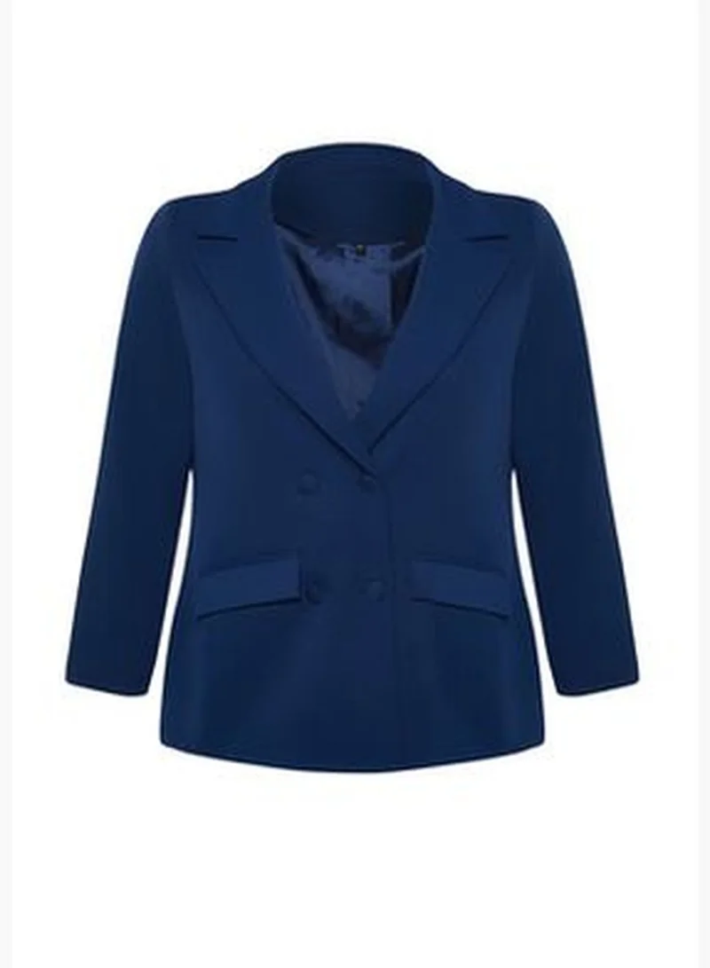 trendyol Indigo Woven Plus Size Jacket