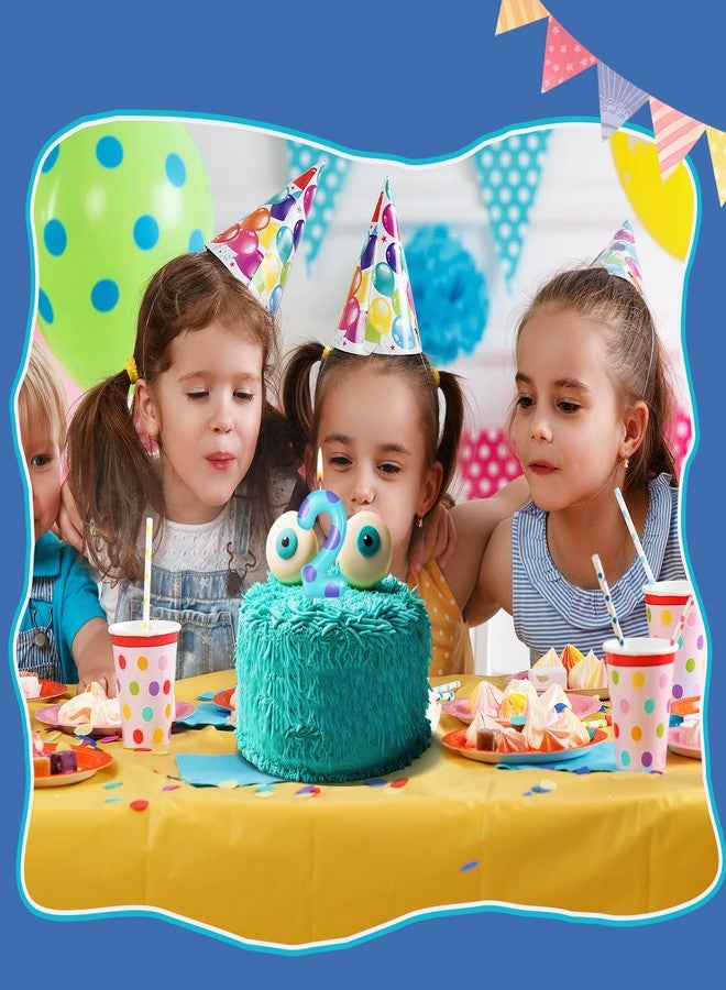 MTLEE Number Birthday Candle Monster Theme Candles Monster Cake Topper for Girl Boy Birthday Baby Shower Party Cake Decorations Supplies(Lake Blue,Number 2) - Image 3