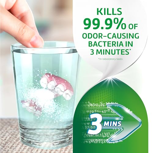 Polident 3 Minute Triple Mint Antibacterial Denture Cleanser Effervescent Tablets, 120 count - Image 2