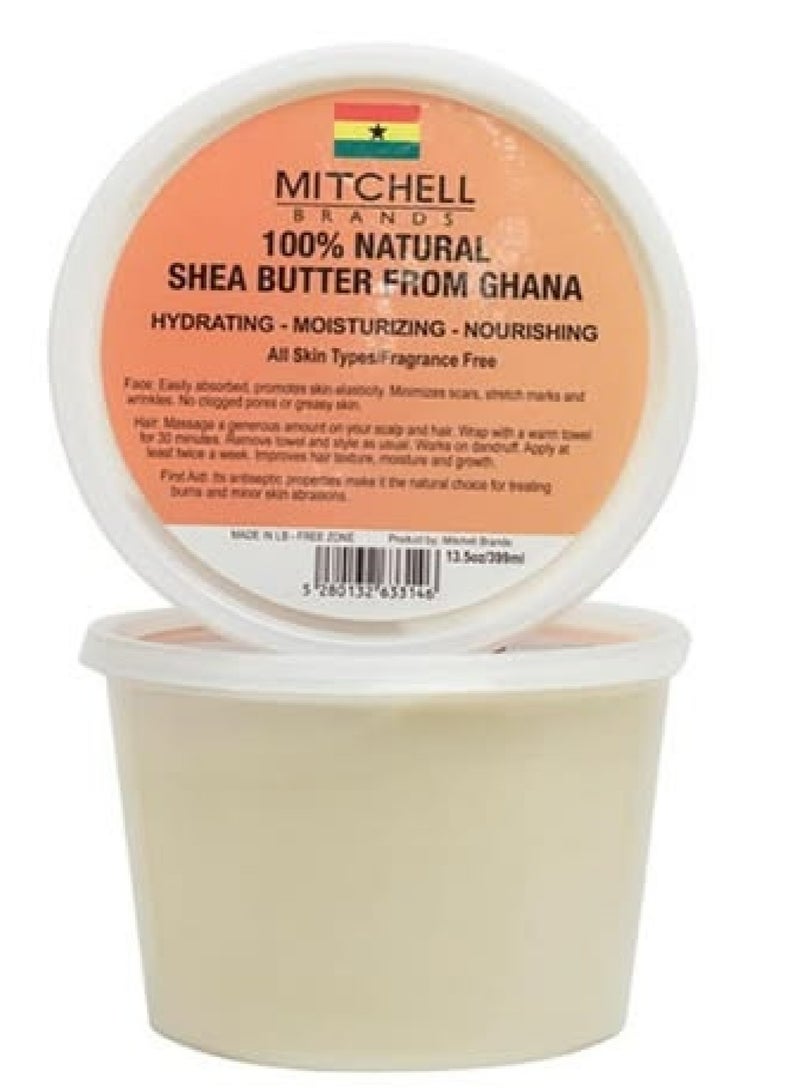 mitchell 100% Natural Shea Butter yellow 399ml - Image 1
