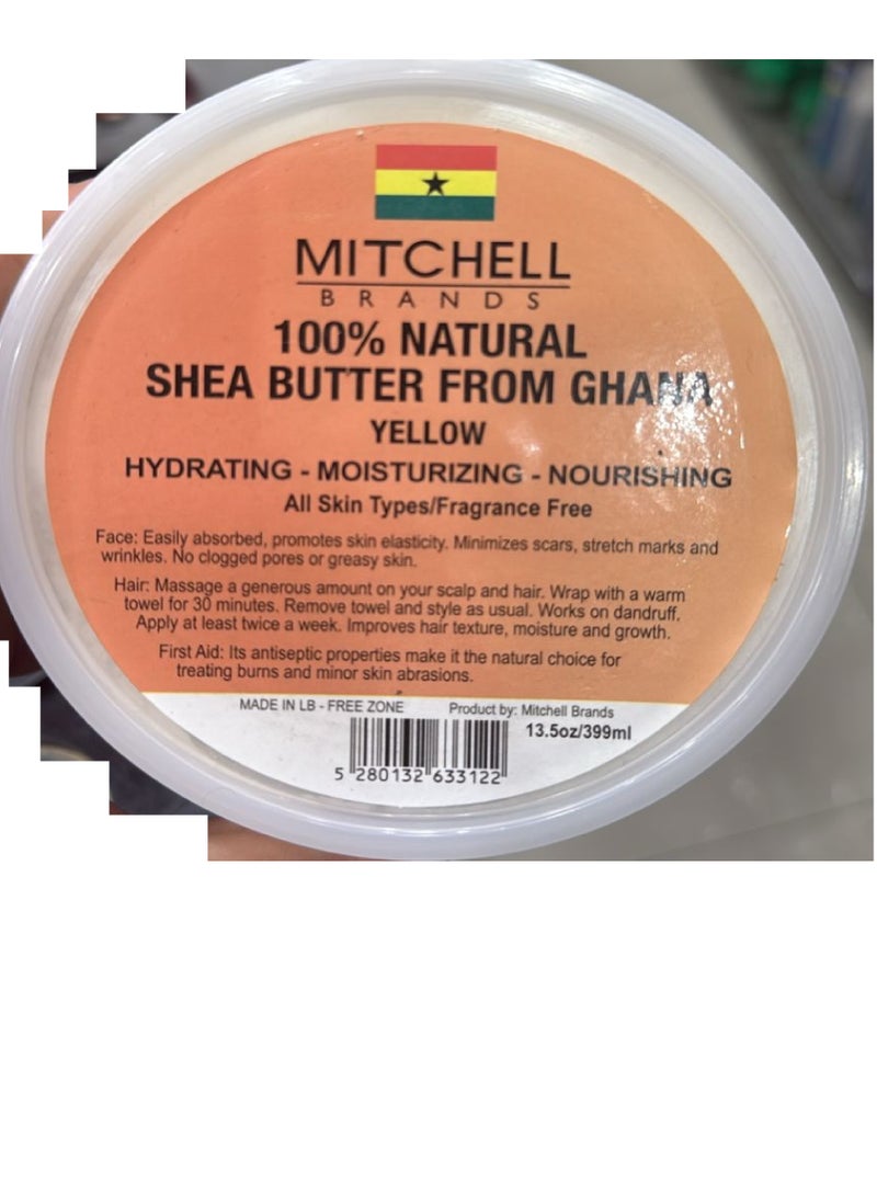 mitchell 100% Natural Shea Butter yellow 399ml - Image 2