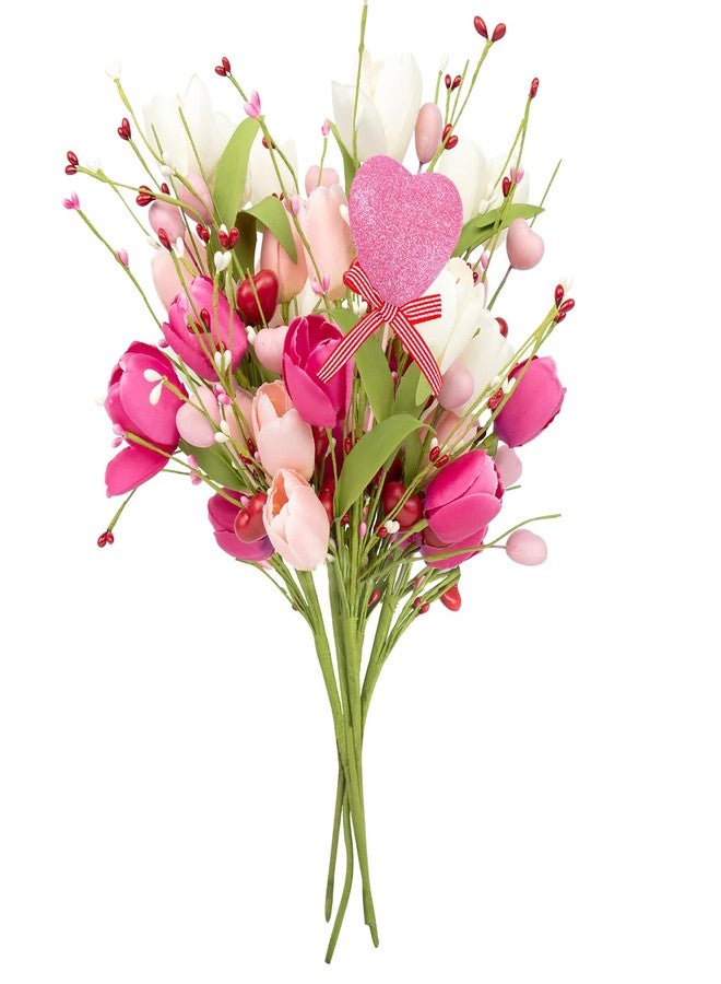EDCYF 5pcs Artificial Flowers Fake Roses/Tulips Artificial Flowers for Mother's Day Wedding, Party Bulk Home Kitchen Wedding Table Decoration - Image 2