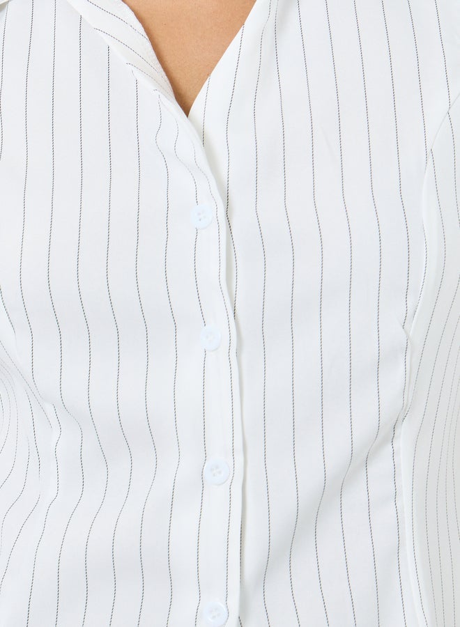 Take Two Striped Sleeveless Buttoned Shirt - Image 3