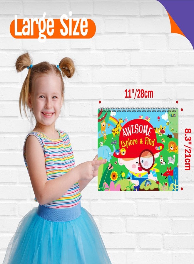 SpriteGru 30 Dry Erase Activities Book, Reusable & Erasable Game Pad, Explore and Find Games Montessori Learning Tool Educational Autism Sensory Toys for Kids, Road Trip, Airplane, Travel (Markers Included) - Image 5