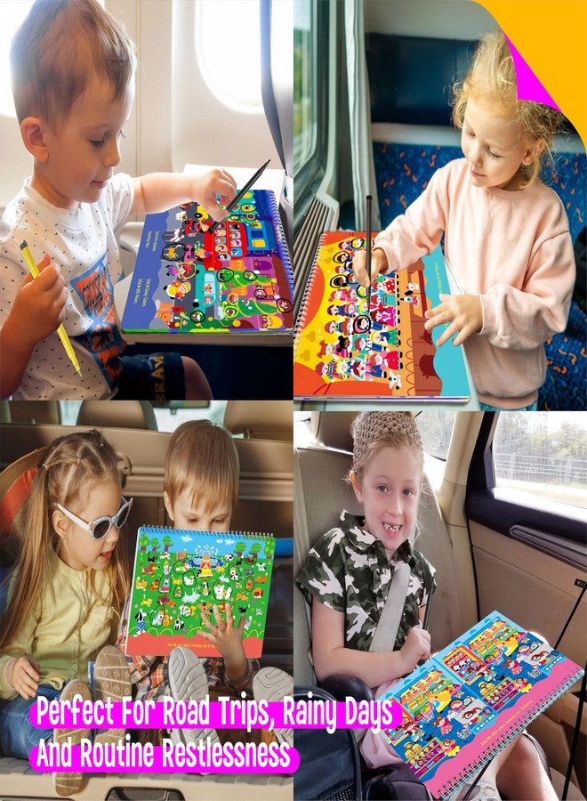 SpriteGru 30 Dry Erase Activities Book, Reusable & Erasable Game Pad, Explore and Find Games Montessori Learning Tool Educational Autism Sensory Toys for Kids, Road Trip, Airplane, Travel (Markers Included) - Image 4