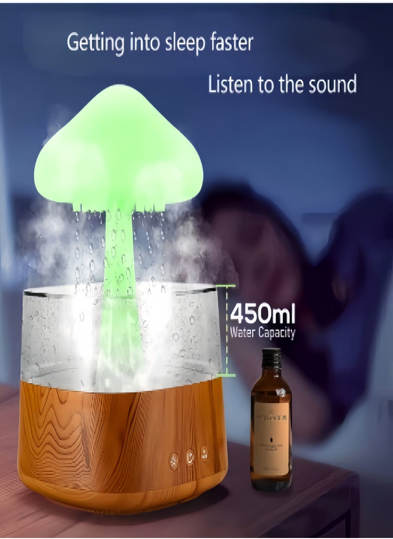 KEVIN - Rain Cloud Humidifier Water Drip, Rain Cloud Diffuser, Mushroom Diffuser, Cloud Humidifier Rain Drop for Sleeping - Image 1