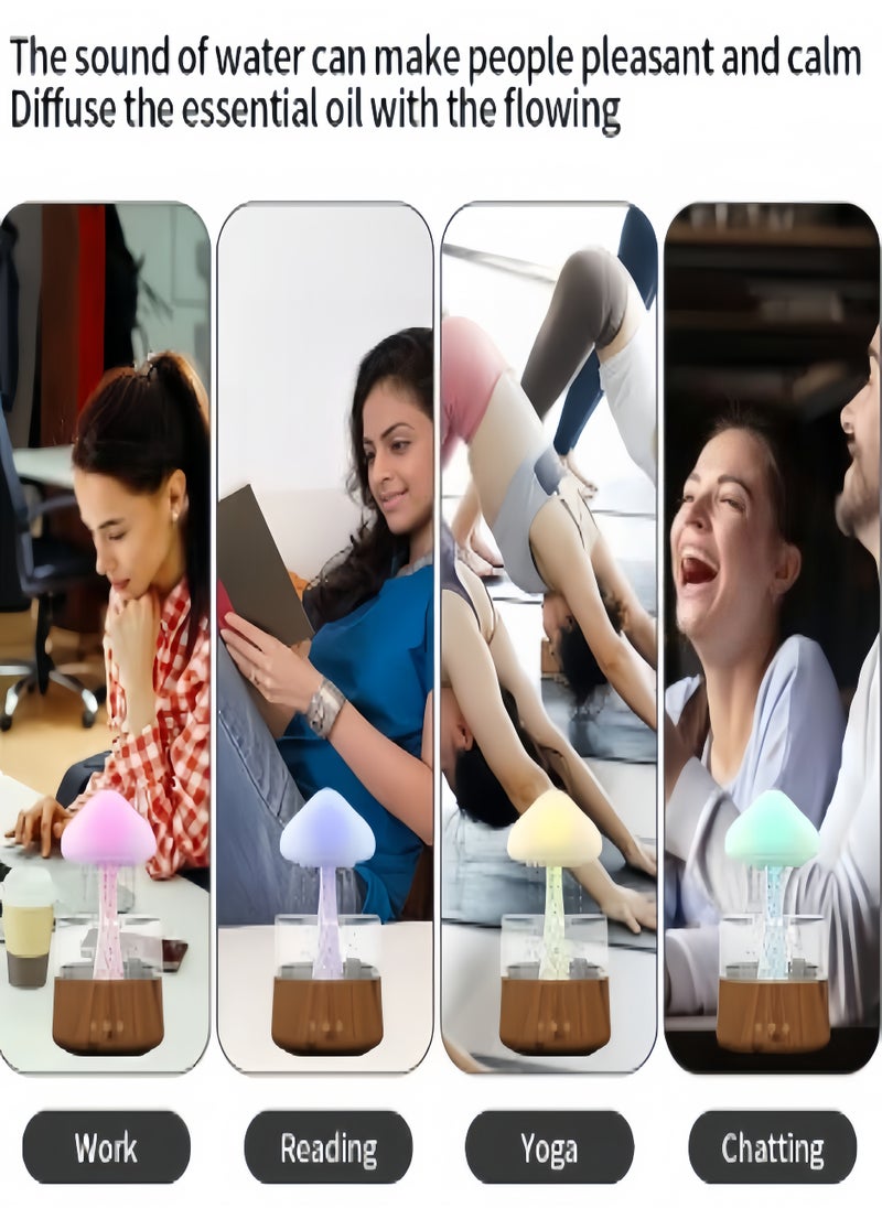 KEVIN - Rain Cloud Humidifier Water Drip, Rain Cloud Diffuser, Mushroom Diffuser, Cloud Humidifier Rain Drop for Sleeping - Image 1