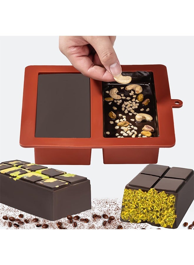 Generic - Chocolate Bar Mold Deep Dubai 2 Inch Pistachio Chocolate Bar Silicone Thick Mold for Stuffed Bar, Large Candy Bar Mold for Filling - Image 1