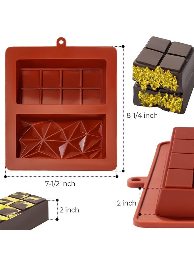 Generic - Chocolate Bar Mold Deep Dubai 2 Inch Pistachio Chocolate Bar Silicone Thick Mold for Stuffed Bar, Large Candy Bar Mold for Filling - Image 1