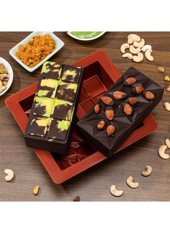 Generic - Chocolate Bar Mold Deep Dubai 2 Inch Pistachio Chocolate Bar Silicone Thick Mold for Stuffed Bar, Large Candy Bar Mold for Filling - Image 1