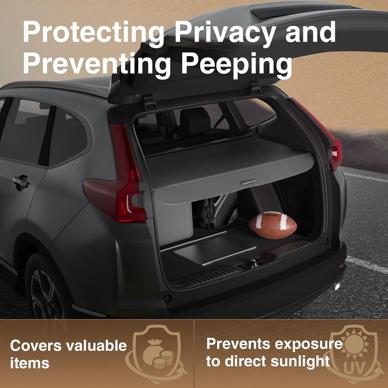 Blycorul Retractable Cargo Cover for Honda CR-V 2023-2026 - Canvas Trunk Cover with Privacy Shield - Image 2