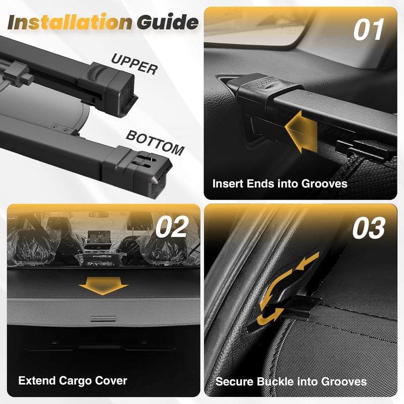 Blycorul Retractable Cargo Cover for Honda CR-V 2023-2026 - Canvas Trunk Cover with Privacy Shield - Image 5