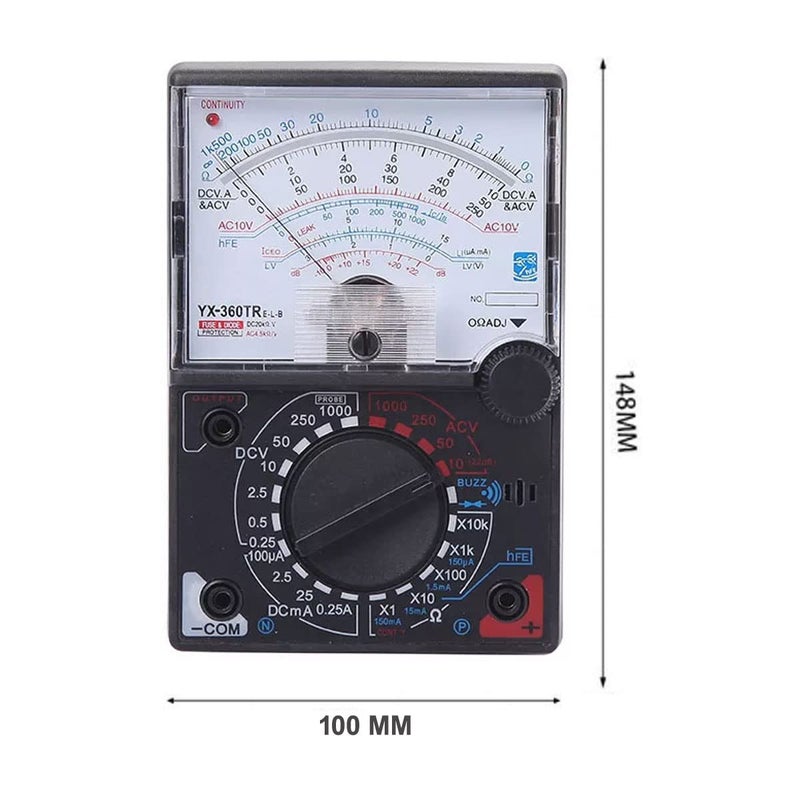 Ekavir Ekavir Analog Multimeter Fuse Diode Protection Meter Tool for Nonmagnetic Electronic Level ACDC Voltage Current Resistance Decibel 2000 Counts - Image 2