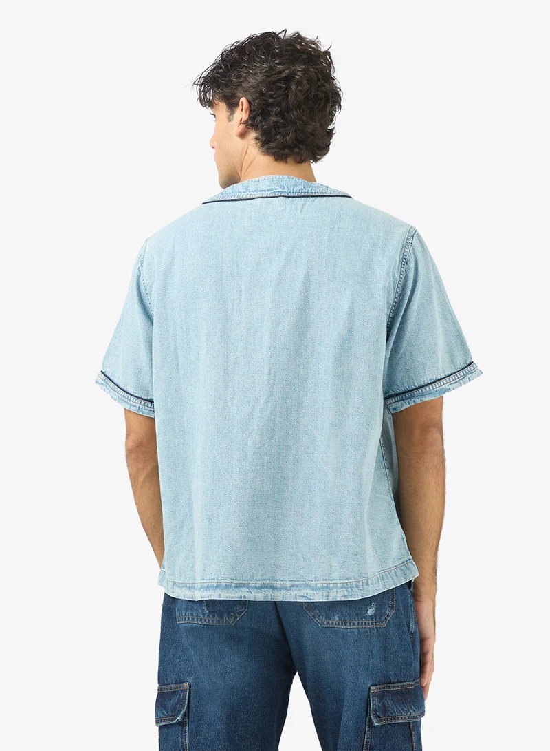 GUESS Baseball Denim Regular Fit Shirt