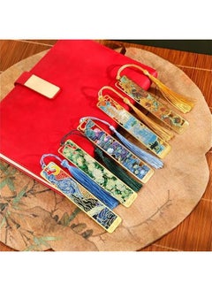Book Marks, Metal Bookmarks with Tassel, Hollow Flower Metal Bookmarks, Van Gogh Oil Painting Theme Book Mark, Durable Retro Handmade Bookmarks, for Book Lovers Writers Readers Children Adults (6)