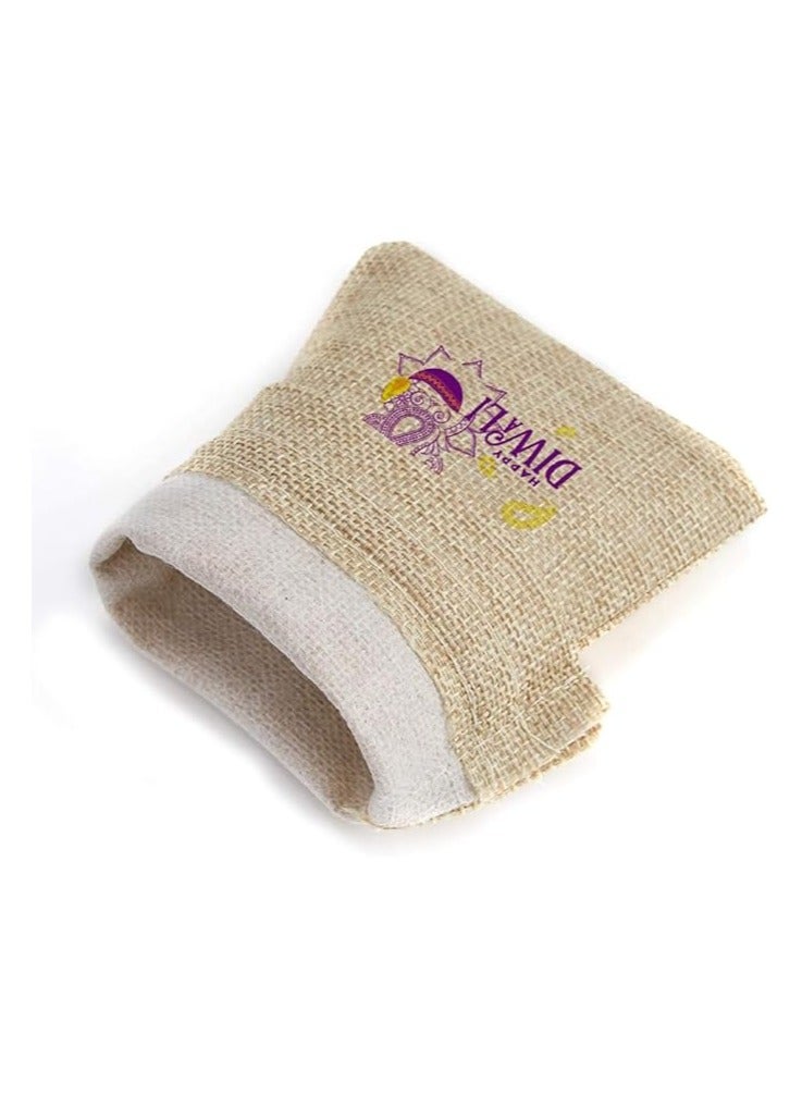 Diwali Gift Bags- Set Of 12 Jute Bags-Celebrate The Festival Of Lights With Eco-Friendly Gifts - Image 4