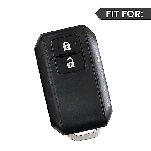 keyzone litchi leather textured TPU key cover & keychain for Victoris, Baleno, Jimny, Swift, Ertiga, Grand Vitara, XL6, Brezza, Fronx, Dzire, Glanza, Urban Cruiser Hyryder 2 button smart key (Black) - Image 3
