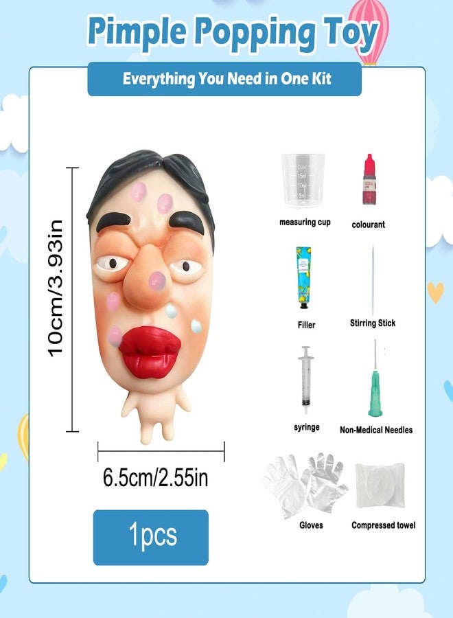 CIYOJA Pimple Popper Toy Set, Ultra Soft Cute Face Pimple Popping Fidget Toy, Refillable Pimple Toy with Sensory Cream, Silicone Squishy Squeeze Toy for Stress Relief & Anxiety Relief(PoutFace) - Image 4