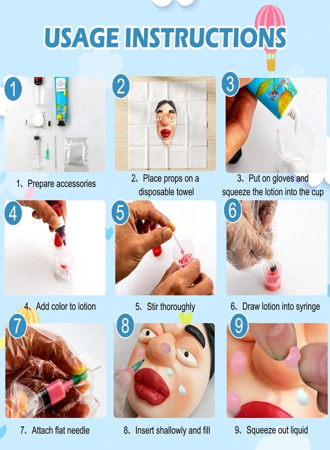 CIYOJA Pimple Popper Toy Set, Ultra Soft Cute Face Pimple Popping Fidget Toy, Refillable Pimple Toy with Sensory Cream, Silicone Squishy Squeeze Toy for Stress Relief & Anxiety Relief(PoutFace) - Image 3