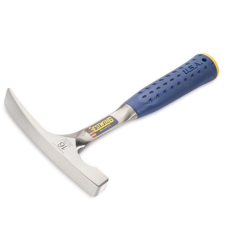 ESTWING Bricklayer's/Mason's Hammer - 16 oz Masonary Tool with Forged Steel Construction & Shock Reduction Grip - E3-16BLC - Image 2