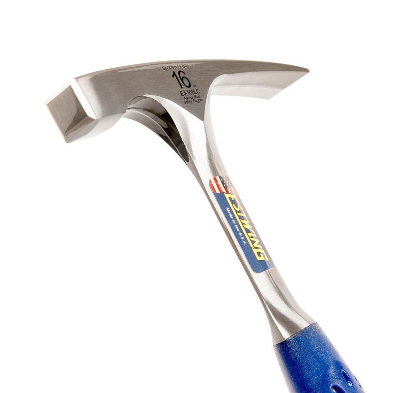 ESTWING Bricklayer's/Mason's Hammer - 16 oz Masonary Tool with Forged Steel Construction & Shock Reduction Grip - E3-16BLC - Image 3