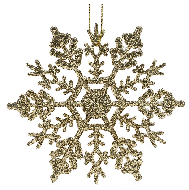 Christmas Concepts حزمة مفاهيم عيد الميلاد من 12-10 سم بريق الثلج ديكورات معلقة - ديكورات عيد الميلاد (الذهب) - Image 5
