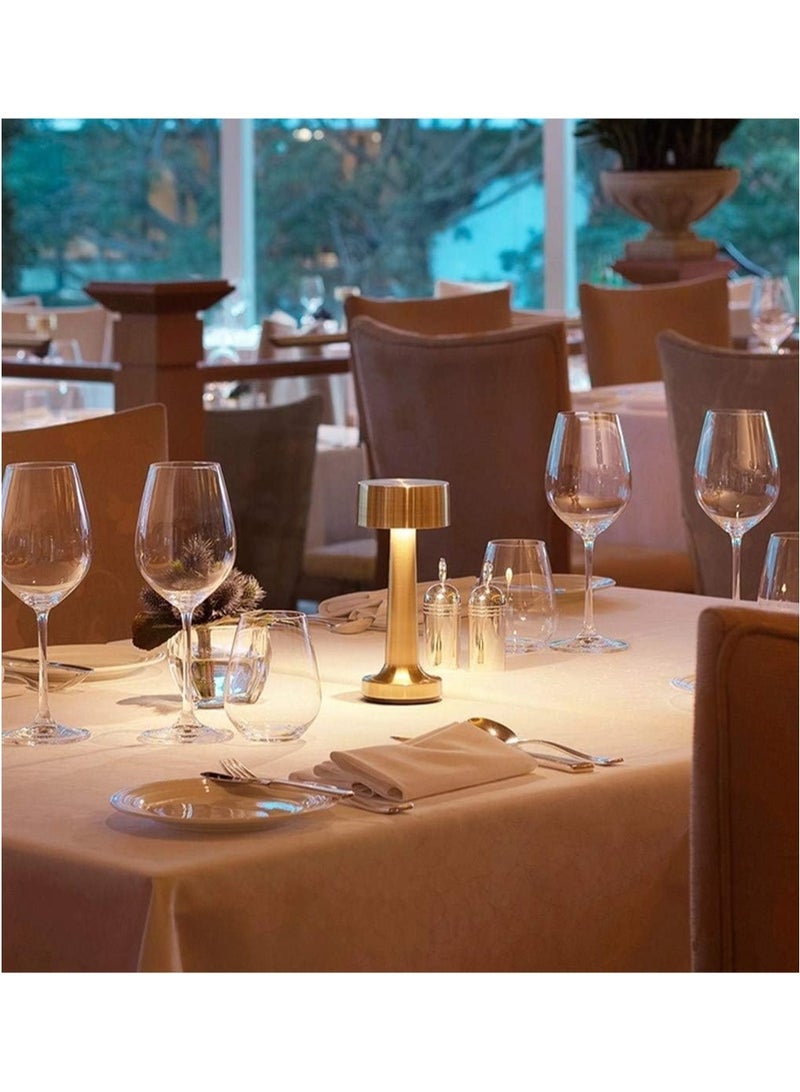 ELTRAZONE Modern Table Lamp Cordless Lighting 3W Dumbbells Style Dimmable Touch Switch LED Rechargeable Wireless Aluminium Desk Lamp for Restaurant Reading Bar Coffee Shop - Image 5