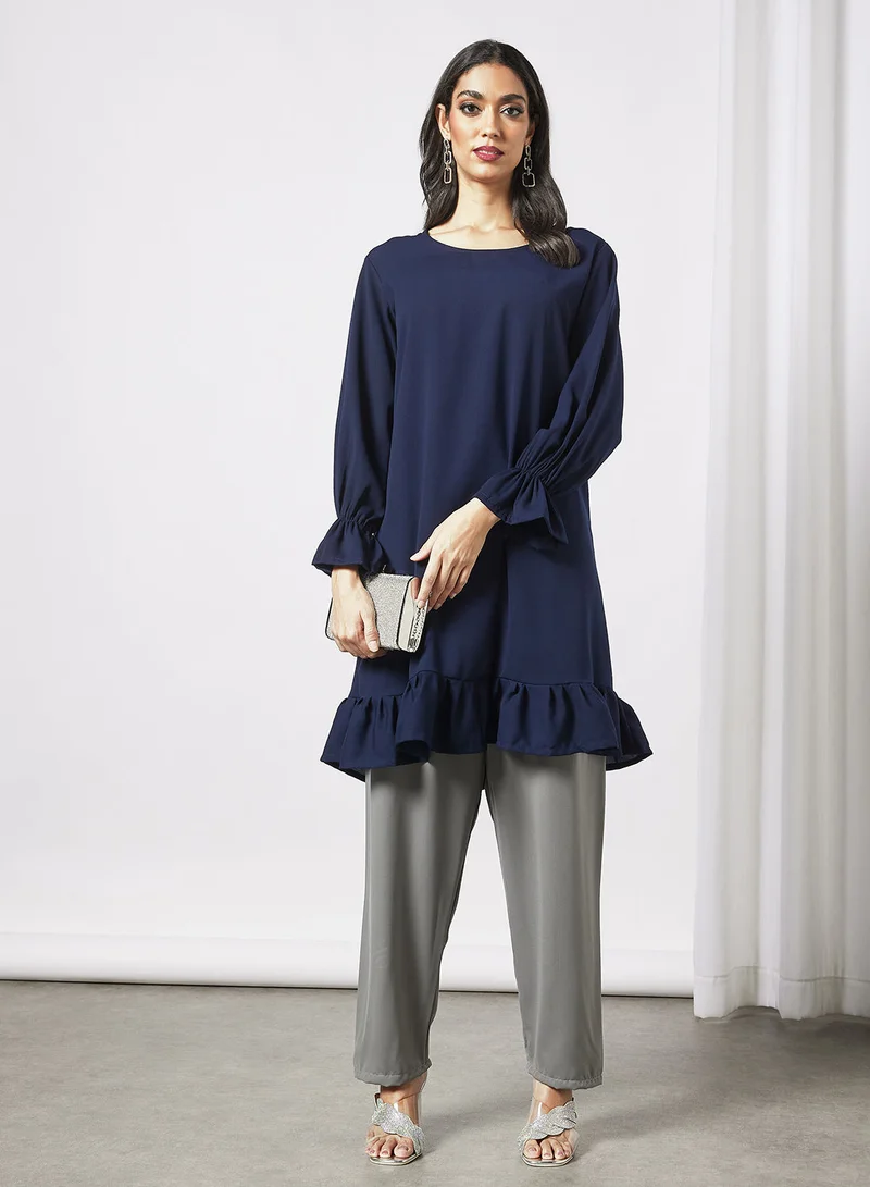 HANA & SARA 2 Piece Modest Set Of Top With Pants And Sheila