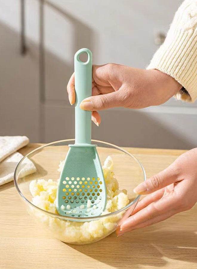 3 in 1 Potato Masher Spoon，Grind Ginger/Garlic,Slotted Spoon,22CM*6CM,1piece(Green)  - Image 2