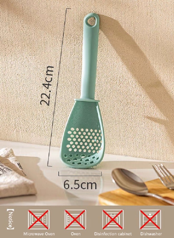 3 in 1 Potato Masher Spoon，Grind Ginger/Garlic,Slotted Spoon,22CM*6CM,1piece(Green)  - Image 5