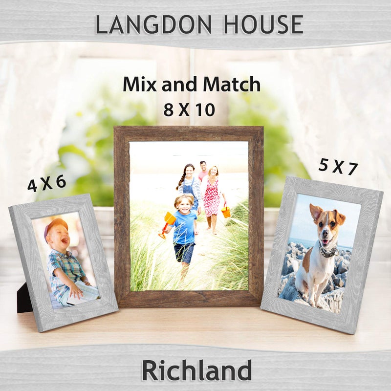 Langdon House 8x10 Picture Frames (Rustic Brown  3 Pack) Traditional Wood-Like Photo Frames for Any D?cor Style  Richland Collection - Image 4