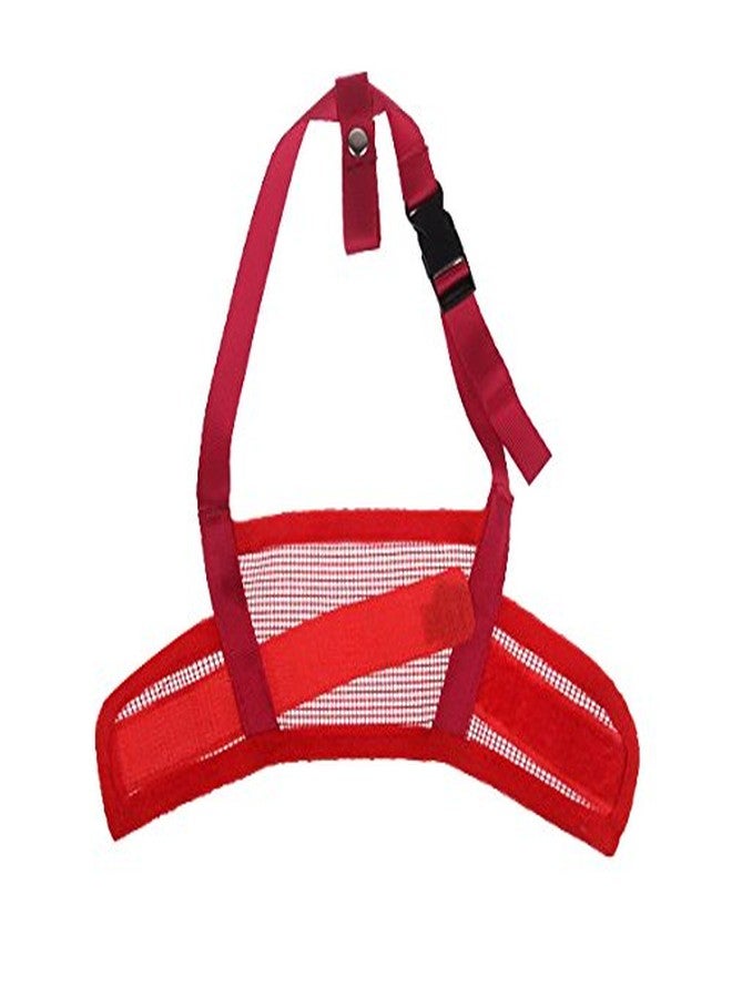 فوتابا كمامة فوتابا للكلاب قابلة للتعديل مضادة للنباح، شبكية ناعمة للفم - أحمر - حجم كبير جدًا - Image 5