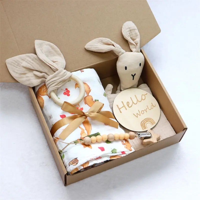Y&D Unisex Baby Gift Set: Swaddle Blanket, Muslin Swaddles - Newborn Shower Gift with Swaddlers - Image 2