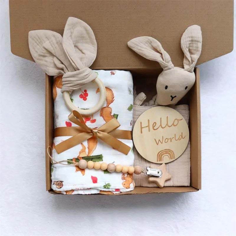 Y&D Unisex Baby Gift Set: Swaddle Blanket, Muslin Swaddles - Newborn Shower Gift with Swaddlers - Image 3