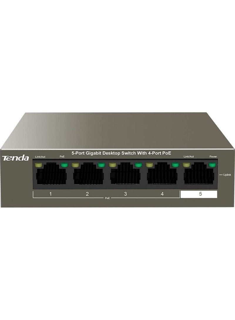 Tenda TEG1105P-4-63W With 5-Port Gigabit Desktop Switch With 4-Port PoE Brown - Image 3