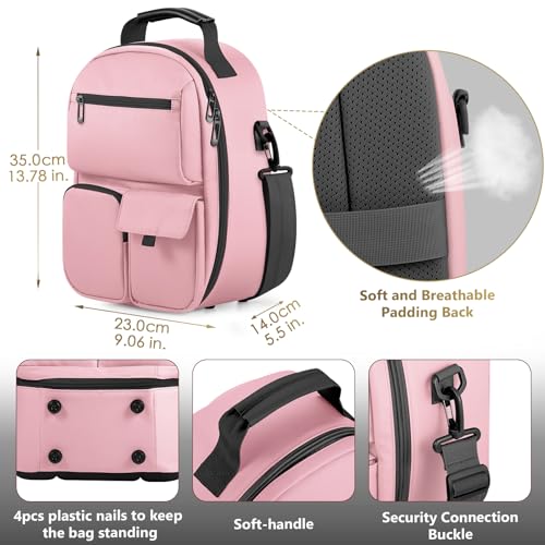 FOREGOER Carrying Case for Meta Quest 3/Oculus Quest 2, Hard Travel Storage Case Compatible with Meta Oculus Quest 2 Headset, Quest Pro and Accessories, VR All-in-One Gaming Headset (Pink) - Image 4